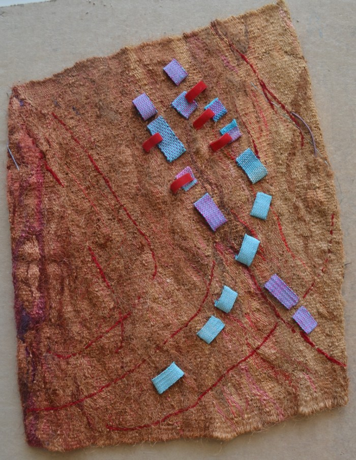 fiesta II 46x37” Linen, cotton, rayon, sisal Tapestry weaving, pattern weaving, stitchery